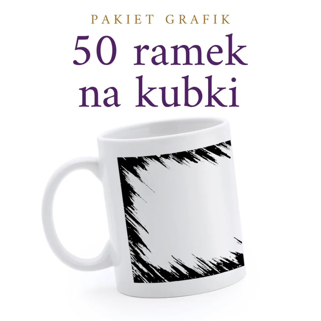 Grafiki na sublimację kubków - ramki ozdobne.